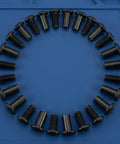 40 Piece Drive Socket Cap Bolt Furniture Connector Set With M3 Countersunk Screws and Barrel Nuts arranged in a circle