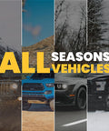 Various All Seasons Vehicles, including trucks and SUVs, for all terrains and weather conditions.