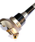 3.15 Inch Face Shell Mill Cutter With 5 Flutes, 45 Degree Cut, R8 Shank, Installed SEKT1204 Inserts For Easy, No Fuss Face Milling On Aluminum And Steel