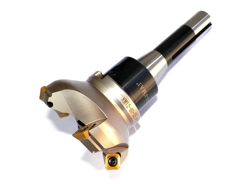 3.15 Inch Face Shell Mill Cutter With 5 Flutes, 45 Degree Cut, R8 Shank, Installed SEKT1204 Inserts For Easy, No Fuss Face Milling On Aluminum And Steel