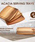 Kigley 10-pack acacia wood cutting boards with grooved edges, natural finish, 8x10 inches