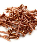 Pile of Copper Pop Rivets 1 Eighth Inch Diameter Dome Head Blind Rivets With Copper Mandrel, 4-4 Grip Range, 100 Pack