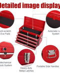Detailed view of Badass 21 Inch Auto Lock Rolling Tool Chest With Ball Bearing Slides Eva Padded Mobile Storage Cabinet Red.