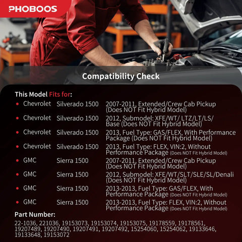 Mechanic working on compatibility check for Hydraulic Power Steering Rack And Pinion Assembly For Chevy Silverado 1500 And GMC Sierra 1500 2007 To 2013 Direct Fit New Unit Ref 22 1036 Does Not Fit Hybrid
