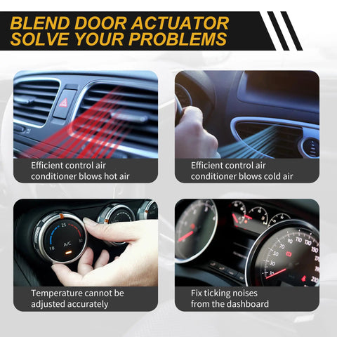 Blend Door Actuator visual guide showing issues with temperature control in cars for efficient air management.