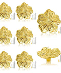 Kickstart Your Home Refresh With Vintage Gold Flower Cabinet Knobs And Brass Drawer Pulls An Eight Piece Hardware Set, 1.5 inches wide brass flower design.