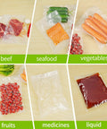 Vacuum Sealer Bags For Food 11x20 Inches Pack Of 3 Rolls sealing beef, seafood, vegetables, fruits, medicines, and liquids.