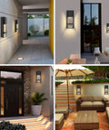 Dusk To Dawn Outdoor Light Fixture Wall Sconces 2 Pack Crystal Bubble Glass Exterior Porch Lights for patio and doorways