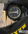 MBX 60 PSI Presta Tire Pressure Gauge for Bikes, Built for MTB and XC, Go To Portable with Shock Resistant Cover, ANSI B40.1 Calibrated for 1.5 Percent Accuracy, Trail Ready Gauge for Precise Mountain Bike Inflation on bike tire