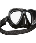 Synergy Twin Trufit Scuba Mask with double skirt, ultra-clear dual lens, wide field of view, and comfort strap for ocean dives, black