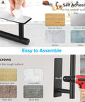 Under Cabinet Paper Towel Holder With Optional No Drill Self Adhesive Or Drill In Wall Mount Heavy Duty Stainless Steel SUS304 installation options