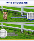 Comparison of 27 Ft Long 13 Inch High No Dig Garden Border Fence Kit With 25 Panels Rustproof Metal Pet Barrier in yard
