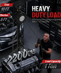 Hand Chain Hoist 1 Ton Capacity With 10 Ft Chain 2 Beefy Heavy Duty Hooks Manual Chain Fall lifting engine in garage