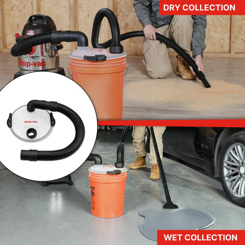 Dust Collector For 5 Gallon Buckets With 2.5 Inch Hose, Elbow Fittings And Metal Filter Included, dry and wet vacuum use