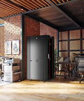 Heavy Duty 37U Server Rack Cabinet 39 Inch Deep With Dope Cooling Vents And Premium Steel Build in modern office setting.