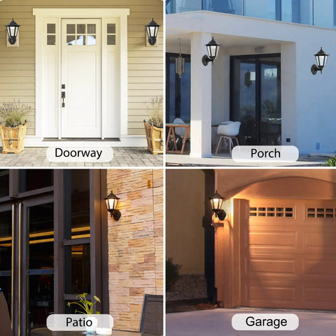 Motion Activated Outdoor Porch Light With Waterproof Exterior Sconce Featuring Motion Sensor installed on front door, porch, patio, and garage.