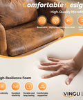 Hand pressing high-resilience foam cushion of 100-130 Degree Reclining Tall Office Chair With Foot Rest And Adjustable Armrests
