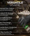 Top Shelf Black Nitrile Gloves 6 Mil Heavy Duty Disposable Work Gloves With Solid Grip Texture Latex Free Powder Free Crafted For Kitchen Cooking Industrial Jobs And Daily Grind 100 Pack Medium worn during mechanical work.