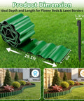 Flexible 6 Inch Corrugated Landscape Edging Kit, 29.5 Feet with 16 stakes for lawns and gardens, showing green wavy design.