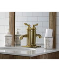 American Classic Brushed Brass Bathroom Faucet With Solid Brass Build, Drip-Free Ceramic Disc, Deck Mount, 1 Or 3 Hole Install