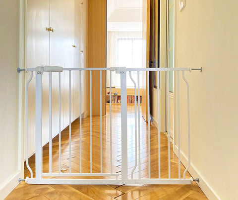 Walk Through Baby Gate For Doorways And Stairs With Auto Close And Hold Open Features, Fits 43.3 To 48 Inch Openings, 30 Inch Tall, White