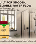 HK40 Single Lever Faucet Cartridge For Tub And Shower And Valve Replacement with bathroom shower background.