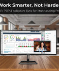34 Inch Curved Ultrawide Monitor Dope For Your Desk Setup With 3440x1440 WQHD, 100 Hertz Refresh Rate, office setup