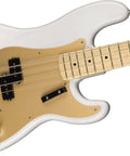 57 Precision Bass Style 10 Hole Gold Anodized 1-Ply Pickguard Replacement for Vintage Bass Mods, Easy Install, Durable Gold Finish, Classic Look for Retro Tones and Smooth Playability on white bass