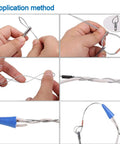 Application method for Pro Grade Fish Tape Wire Puller For Through Wall Electrical Jobs, showing steps for use.