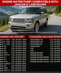 Premium Water Pump Kit Fits Land Rover And Jaguar 3.0L SC V6 Plus 5.0L V8 Supercharged Engines image in front of scenic landscape.