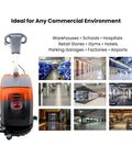 Beast 17 Inch Walk Behind Floor Scrubber Machine With 19,000 Sq Ft Per Hour Cleaning Power in commercial environments