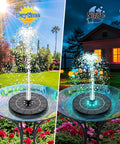 Upgrade Your Outdoor Oasis With A 2026 High Efficiency 3.5W Solar Bird Bath Fountain Pump Featuring 8 Color LED Lights, day and night view