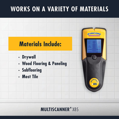 Slick X85 Center Finding Stud Finder With Ac Live Wire Detection And Thermal Wall Scanner For Finding Wood Metal Studs And Heated Pex Plumbing Up To Two Inches Deep With Backlit Lcd Screen For No Sweat Work