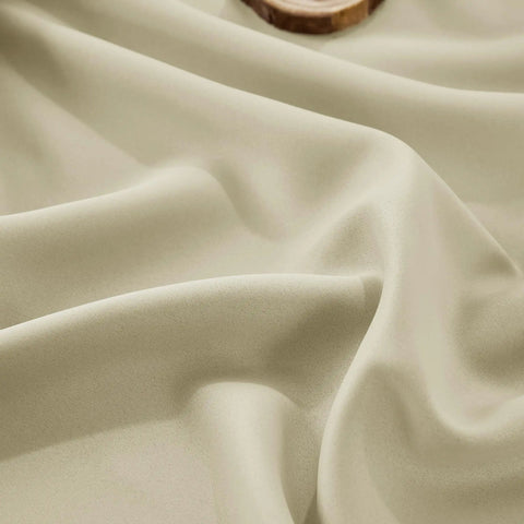 Close-up of Light Beige 100 Percent Blackout Curtain Panel Fabric, W100 X L84, for Sliding Glass Doors and Rooms