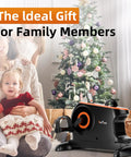 Electric Pedal Exerciser For Home Gym Rehab And Senior Fitness beside a decorated Christmas tree with family in background