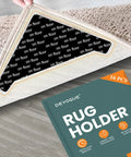 16 Pack Anti Slip Rug Pads Dual Sided Washable And Reusable Non Slip Carpet Corner Holders To Prevent Rug Curling Plus Strong Adhesive Rug Tape for a carpeted floor