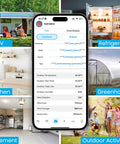 Phone app showing WiFi Weather Station With AI Weatherseed Forecasts Real Time Alerts Wind Speed Rain Gauge UV Index For Your Home