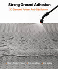 Heavy Duty Rubber Flooring Roll 4 By 15 Foot Diamond Plate Mat, 3mm Thick, water sprayed, non-slip surface shown, industrial gym floor