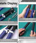 Details of Rivet Nut Tool Kit Pro Grade with 430 pcs, featuring non-slip handle, forging quality, and steel components.