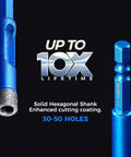 Diamond Drill Bit Set Ten Piece For Glass Tile Ceramic And Porcelain Holes With Quick Change One Quarter Inch Hex Shank