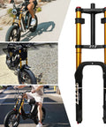 Beefy Fat Tire Front Fork With Air Suspension 180mm Travel 135mm Hub Spacing Rebound Adjustable Lockout 9mm QR straight steerer