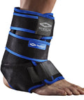 Ice Recovery Compression Ankle Wrap For Injury Support Black Large X-Large showing breathable fabric and secure straps