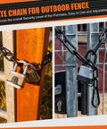 Tough As Nails Stainless Steel Gate Chain Locks 6 Pack Adjustable Link Chains With Both Ended Carabiners Solid Livestock Fence And Pet Cage No Fuss Yard Setup Black securing gates with padlocks.