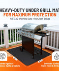 Heavy Duty 48x30 Inch Under Grill Mat For Deck And Patio, Double Sided Grill Protector For Outdoor Cooking, Waterproof BBQ Mat