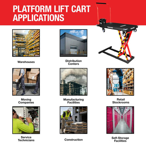 Heavy Duty Electric Scissor Lift Table 59 Inch Height Warehouse Workhorse in various applications including warehouses and distribution centers.