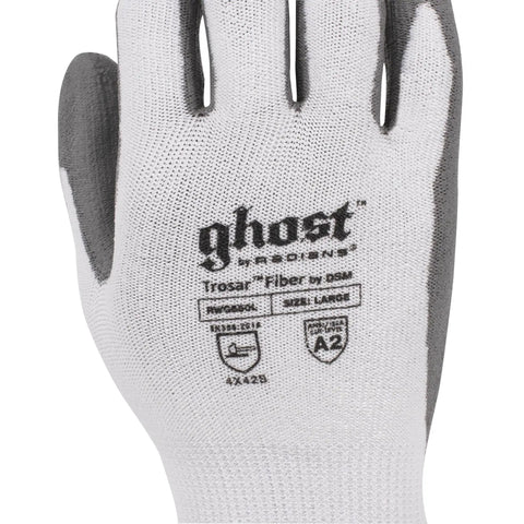 Ghost Series Cut Protection Level 2 Work Gloves For Industrial Use, Large, Multi Color, 12 Pack, back view of glove