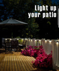 Solar LED Deck Lights 16 Pack Waterproof For Outdoor Stairs Fence Railing Yard And Patio With Warm White Glow on railing