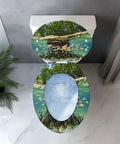 Resin Elongated Toilet Seat for Bathroom with aquatic design, suitable for most elongated toilets.