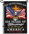 Patriotic 250th Anniversary USA Flag For Outside Garden Decor 12x18 Inch Double Sided We The People 1776 Celebration Flag For 4th Of July Outdoor Display with eagle and cross.