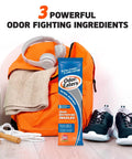 Ultra Durable Cushion Insoles For Odor Control And All Day Comfort, Heavy Duty Foot Support With Activated Charcoal Baking Soda And Zinc Oxide Odor Blocker, 1 Pair displayed with gym bag